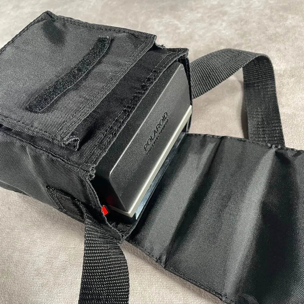 90’s 80’s Polaroid Black Soft Lightweight Film And Camera Case Shoulder Strap